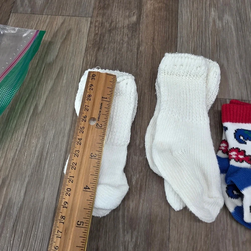 Vtg Baby Boy Sock &‎ Mitten Lot 5 Pairs Dinosaur Nautical Airplane Knit Booties